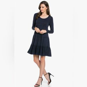 Navy Tiered Tunic Dress - Size Medium NWT